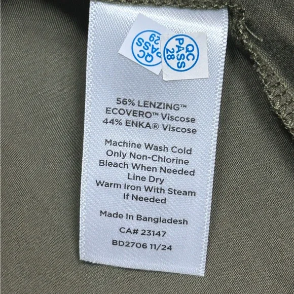 Haven Well Within Olive Satin Chemise Gown V-Neck Sleeveless Size S - Picture 4 of 4